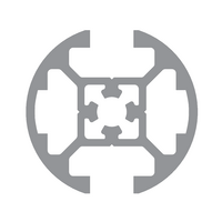 10-40R2-0-48IN ALUMINUM PROFILE 40MM ROUND<br>2-SLOT, CUT TO LENGTH OF 48 INCHES